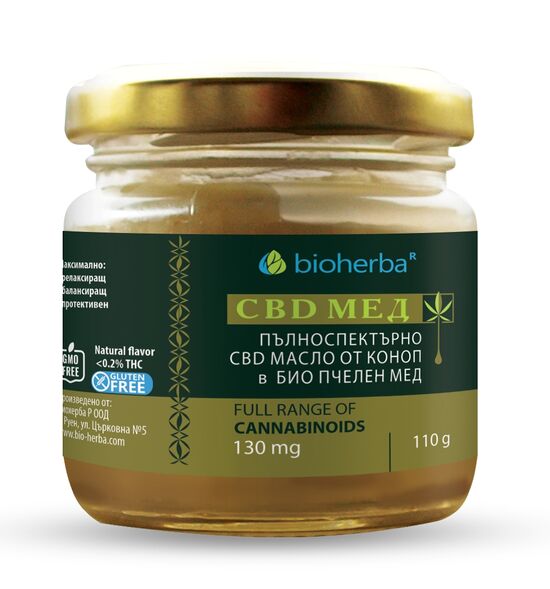 CBD МЕД - пълноспектърно масло от коноп в Био пчелен мед 110 гр