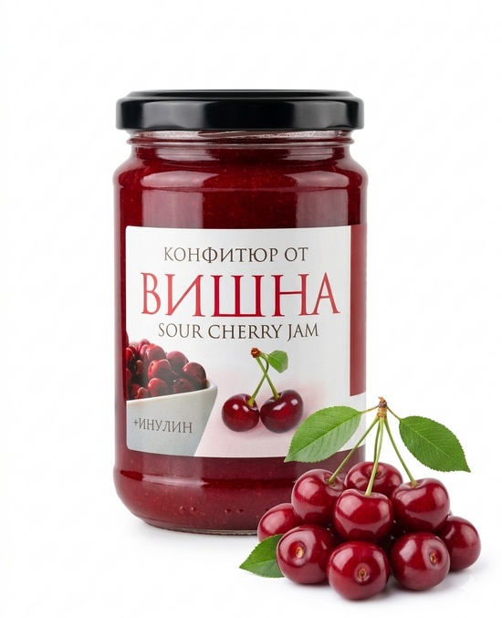 КОНФИТЮР ОТ ВИШНА /без захар + фибри/ - 340гр
